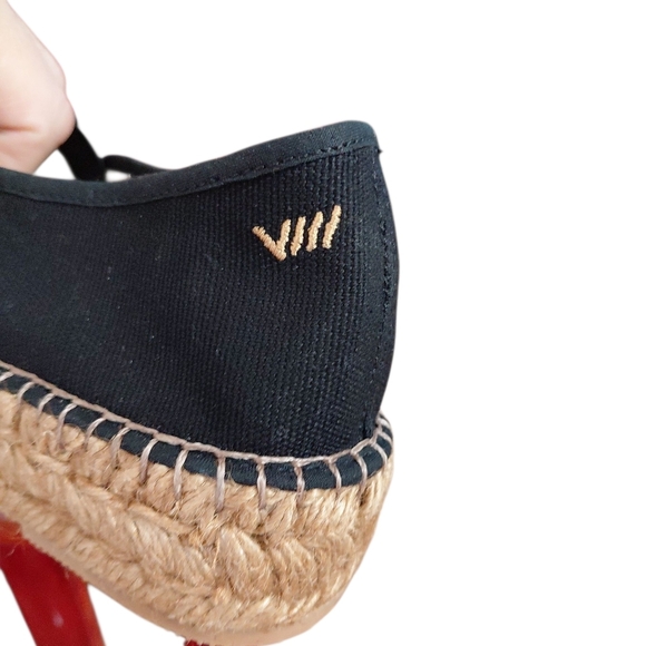 NEW VISCATA Barcelona Black Platform Canvas Espadrilles Womem's size 9.5 - Picture 9 of 10